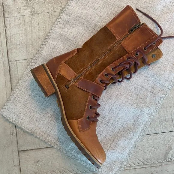 Timberland | Women Brown Buckle Harness Lace Up Bethel Moto Boots Size 6.5