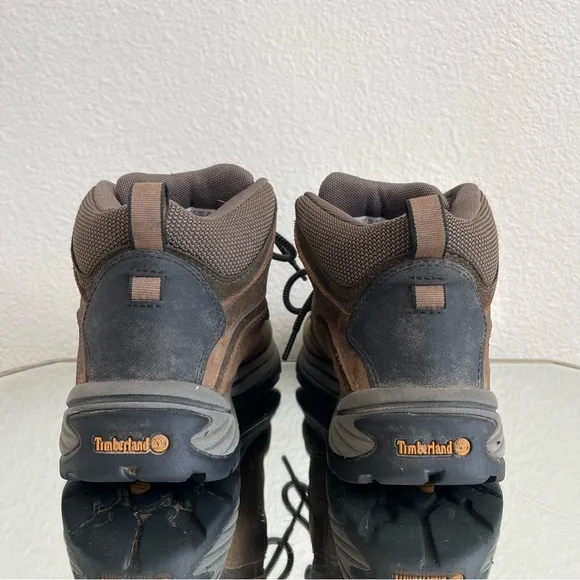 TIMBERLAND Womens Brown Leather White Ledge Waterproof Mid Outdoor Hiker Boots