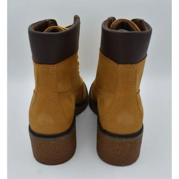 Timberland Womens Size 8 Brinda 6in Wheat Nubuck Lace Up Heel Boots Shoes