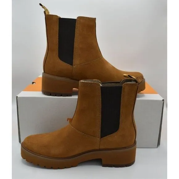 Timberland Womens Size 8 Carnaby Cool Wheat Nubuck Chelsea Boots Shoes