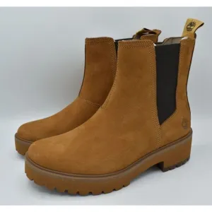 Timberland Womens Size 8 Carnaby Cool Wheat Nubuck Chelsea Boots Shoes