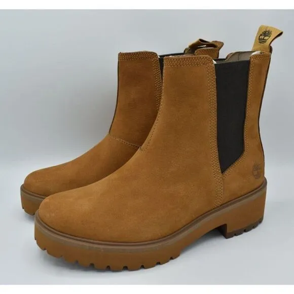 Timberland Womens Size 8 Carnaby Cool Wheat Nubuck Chelsea Boots Shoes