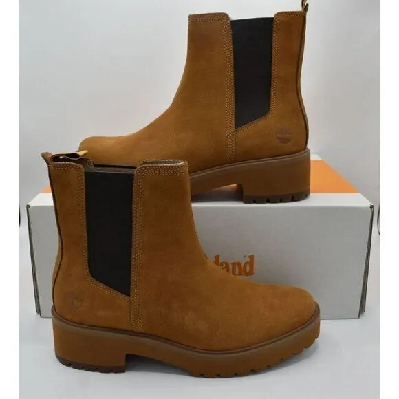 Timberland Womens Size 8 Carnaby Cool Wheat Nubuck Chelsea Boots Shoes