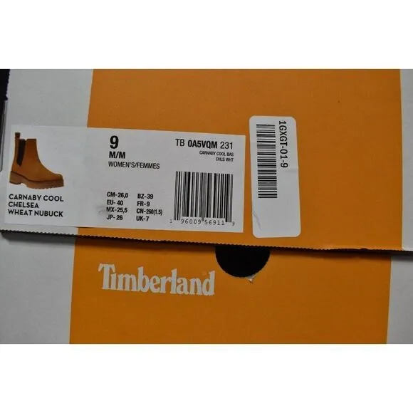 Timberland Womens Size 9 Carnaby Cool Wheat Nubuck Chelsea Boots Shoes