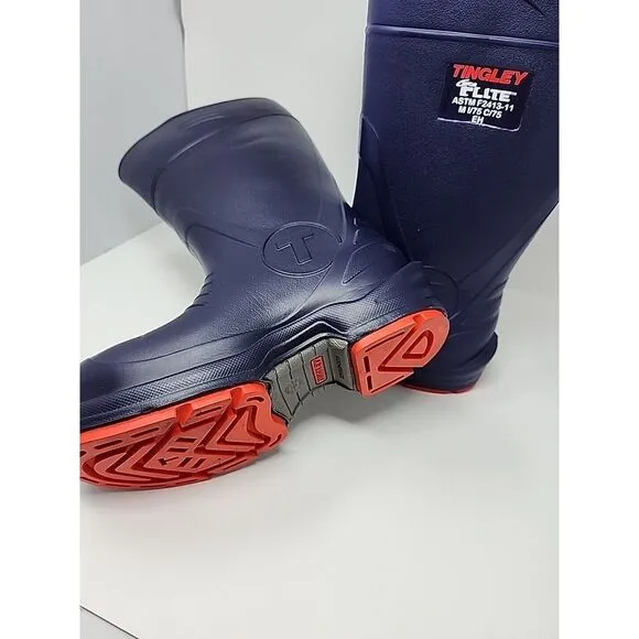 Tingley Flite ChevronPlus Knee Boots for Men and Women M6 W8 Blue Red Steel Toes