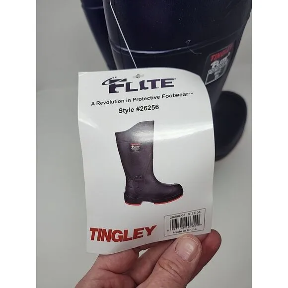 Tingley Flite ChevronPlus Knee Boots for Men and Women M6 W8 Blue Red Steel Toes