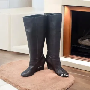 Tods Zeppa Wedge Boots Womens Tall Brown size EU 37/USA 6,5