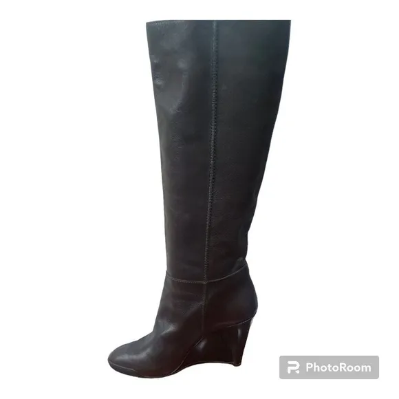 Tods Zeppa Wedge Boots Womens Tall Brown size EU 37/USA 6,5