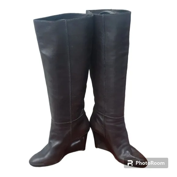 Tods Zeppa Wedge Boots Womens Tall Brown size EU 37/USA 6,5