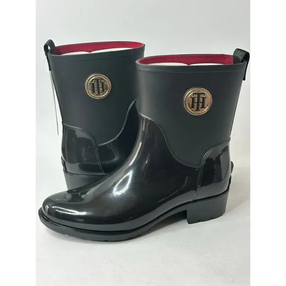 Tommy Hilfiger Women's Kippa Pull On Narrow Calf Rain Boots Size 8 M NWT