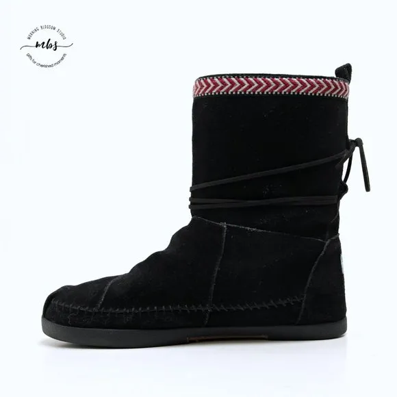Toms Nepal Suede Boots Black Women Size 11