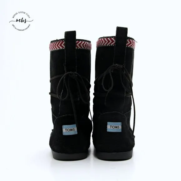 Toms Nepal Suede Boots Black Women Size 11