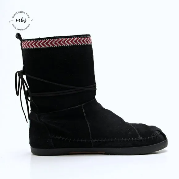 Toms Nepal Suede Boots Black Women Size 11