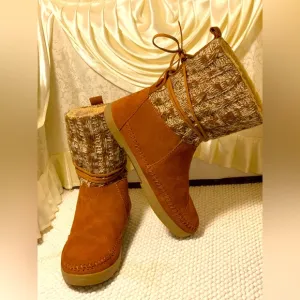 TOM’S WOMENS SUEDE INDIAN FAUX FUR BOOTS