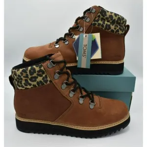Toms Women Size 7.5 Mojave Waterproof Ember Oiled Nubuck Suede Leopard Mid Boots