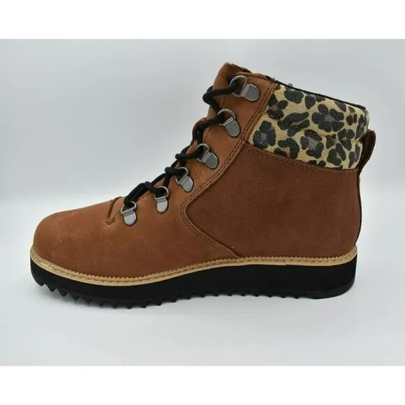 Toms Women Size 8.5 Mojave Waterproof Oiled Ember Nubuck Suede Leopard Mid Boots