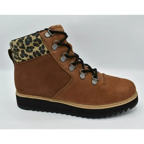Toms Women Size 8.5 Mojave Waterproof Oiled Ember Nubuck Suede Leopard Mid Boots