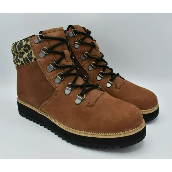 Toms Women Size 8.5 Mojave Waterproof Oiled Ember Nubuck Suede Leopard Mid Boots