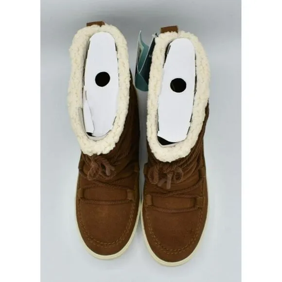Toms Womens Size 9 Alpine Amber Suede Water Resistant Faux Shearling Boots