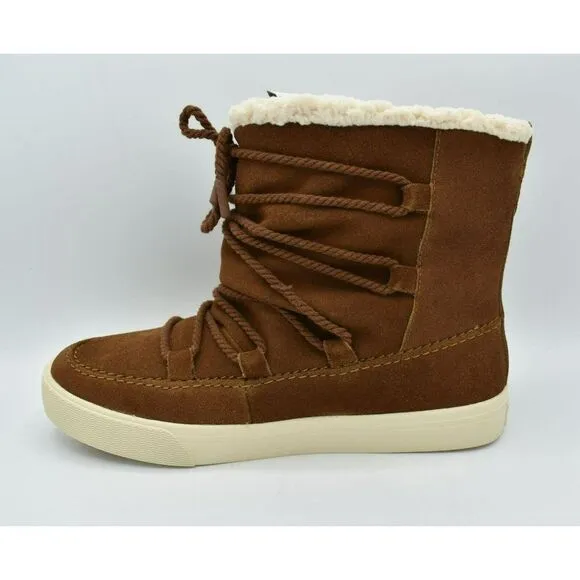 Toms Womens Size 9 Alpine Amber Suede Water Resistant Faux Shearling Boots