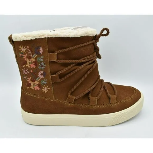 Toms Womens Size 9 Alpine Amber Suede Water Resistant Faux Shearling Boots