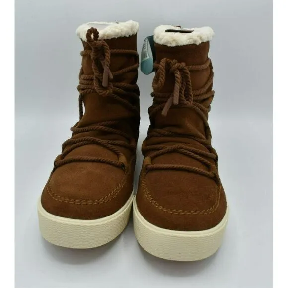 Toms Womens Size 9 Alpine Amber Suede Water Resistant Faux Shearling Boots