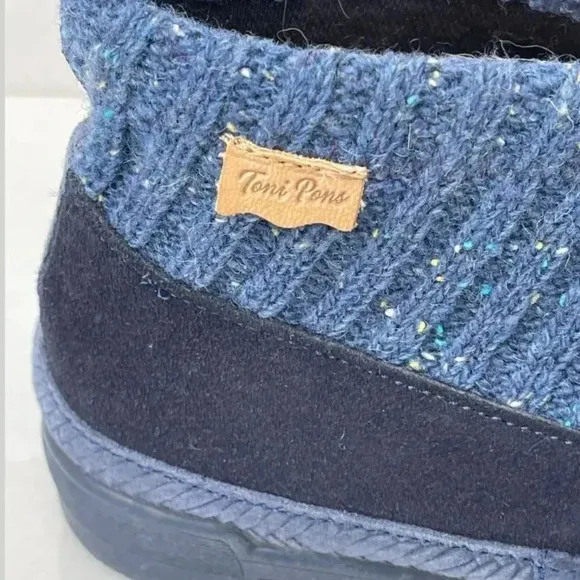 Toni Ponskids  kids Ribbed Cuff And Faux Fur Boots Blue Sz 36