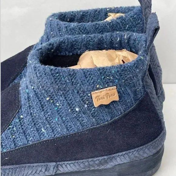 Toni Ponskids  kids Ribbed Cuff And Faux Fur Boots Blue Sz 36