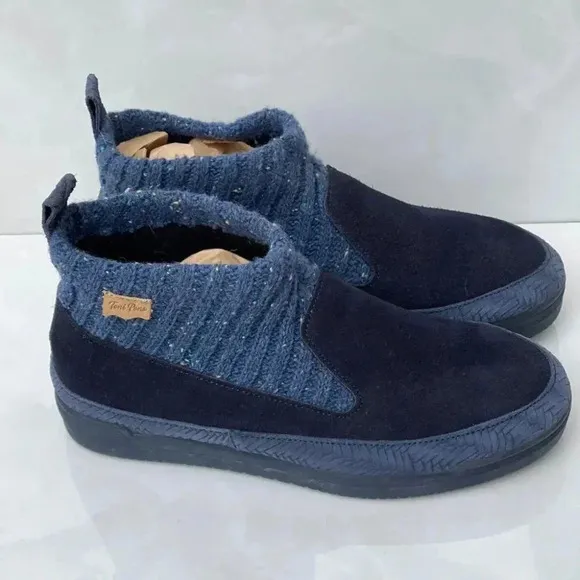 Toni Ponskids  kids Ribbed Cuff And Faux Fur Boots Blue Sz 36