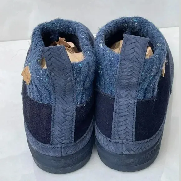Toni Ponskids  kids Ribbed Cuff And Faux Fur Boots Blue Sz 36