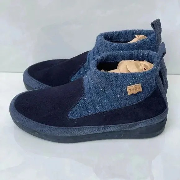 Toni Ponskids  kids Ribbed Cuff And Faux Fur Boots Blue Sz 36