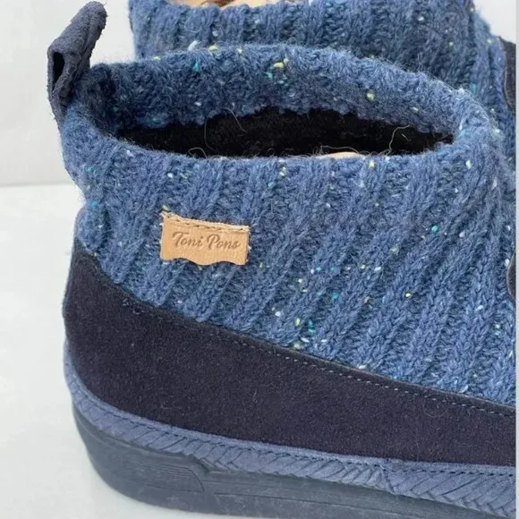 Toni Ponskids  kids Ribbed Cuff And Faux Fur Boots Blue Sz 36