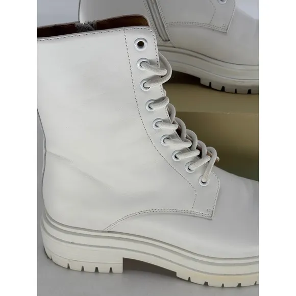Tony Bianca Boots Wya White Women Size 8 Combat Lace Up