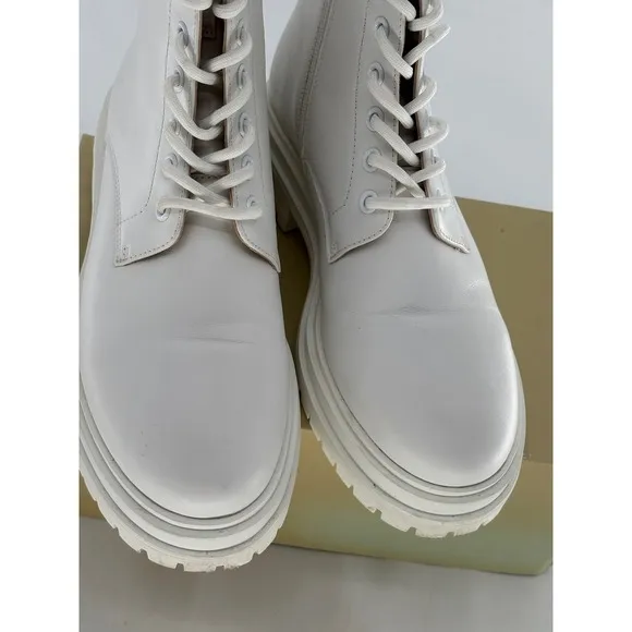 Tony Bianca Boots Wya White Women Size 8 Combat Lace Up