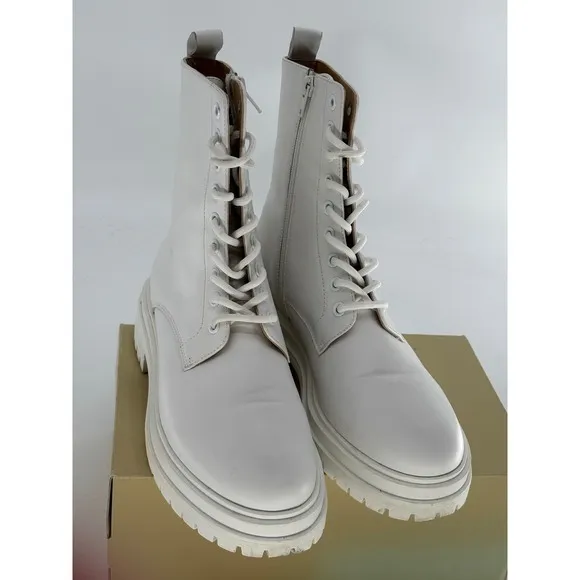Tony Bianca Boots Wya White Women Size 8 Combat Lace Up