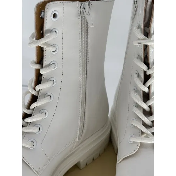 Tony Bianca Boots Wya White Women Size 8 Combat Lace Up