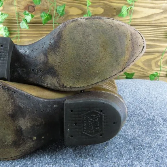Tony Lama 6467‎ Men Western Boots Brown Leather Pull On Size 9.5 Extra Wide