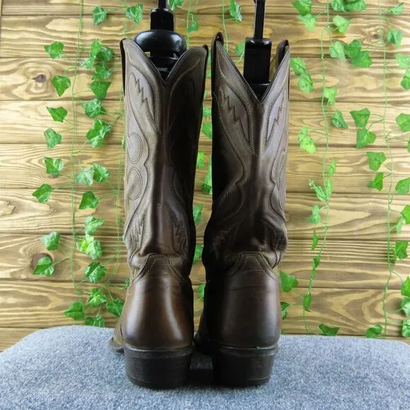 Tony Lama 6467‎ Men Western Boots Brown Leather Pull On Size 9.5 Extra Wide