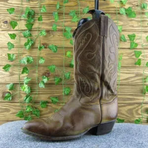 Tony Lama 6467‎ Men Western Boots Brown Leather Pull On Size 9.5 Extra Wide