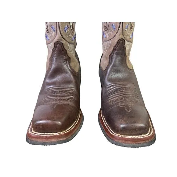 Tony Lama Asena Embroidered Buckaroo Cowboy Boot Women size 8 B