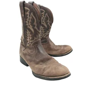 TONY LAMA Brown Leather Embroidered Western Cowboy Boots Mens 10.5