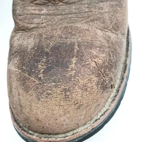 TONY LAMA Brown Leather Embroidered Western Cowboy Boots Mens 10.5