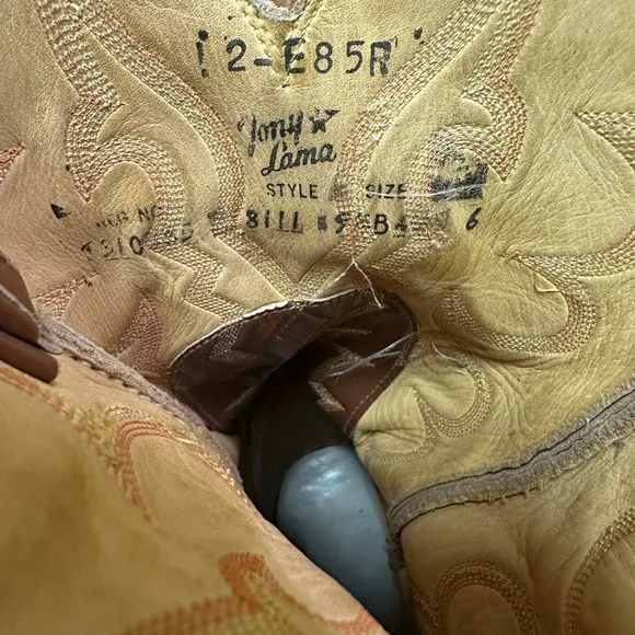 Tony Lama Cowboy Boots Size 9.5B (Factory Defect Stamped) leather outdoor