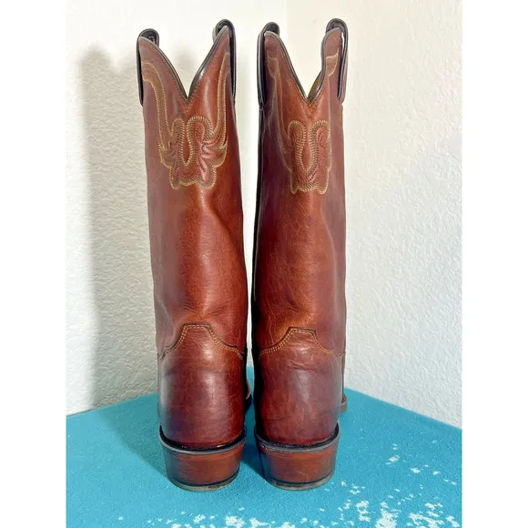 Tony Lama LONG HORN 6980 bison western cowboy boots Mens 9 D Dark Pecan