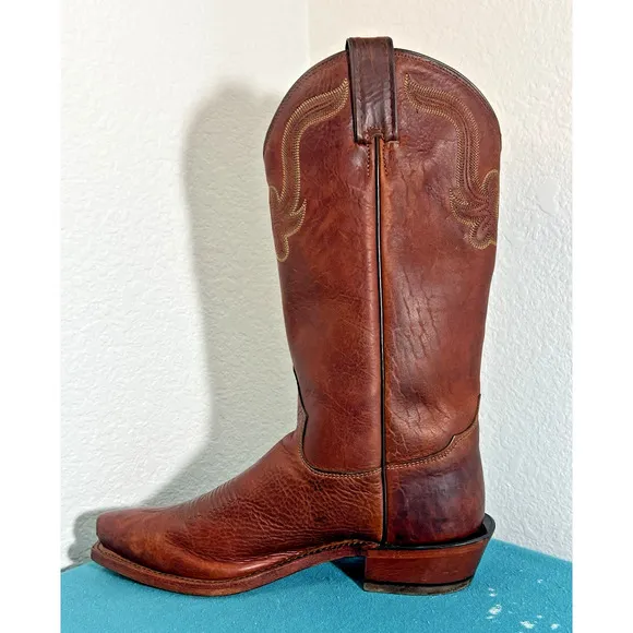 Tony Lama LONG HORN 6980 bison western cowboy boots Mens 9 D Dark Pecan