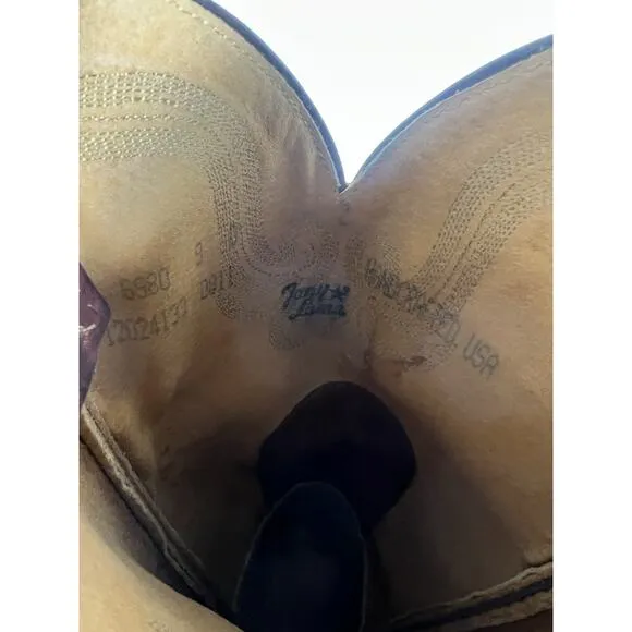 Tony Lama LONG HORN 6980 bison western cowboy boots Mens 9 D Dark Pecan