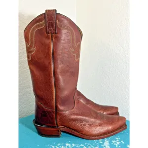 Tony Lama LONG HORN 6980 bison western cowboy boots Mens 9 D Dark Pecan