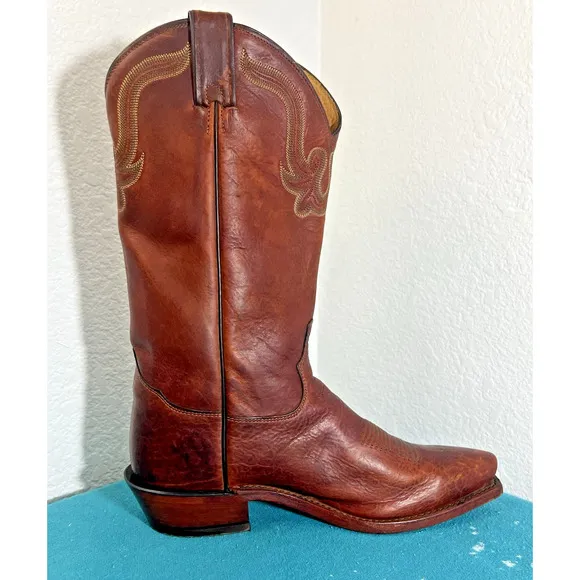 Tony Lama LONG HORN 6980 bison western cowboy boots Mens 9 D Dark Pecan