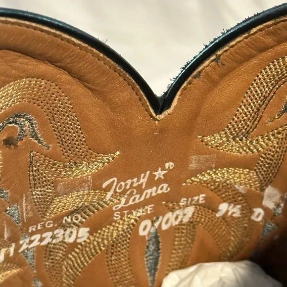 Tony Lama Stingray Cowboy Boots. Size 7 1/2D. Mens but fits size 8 women.