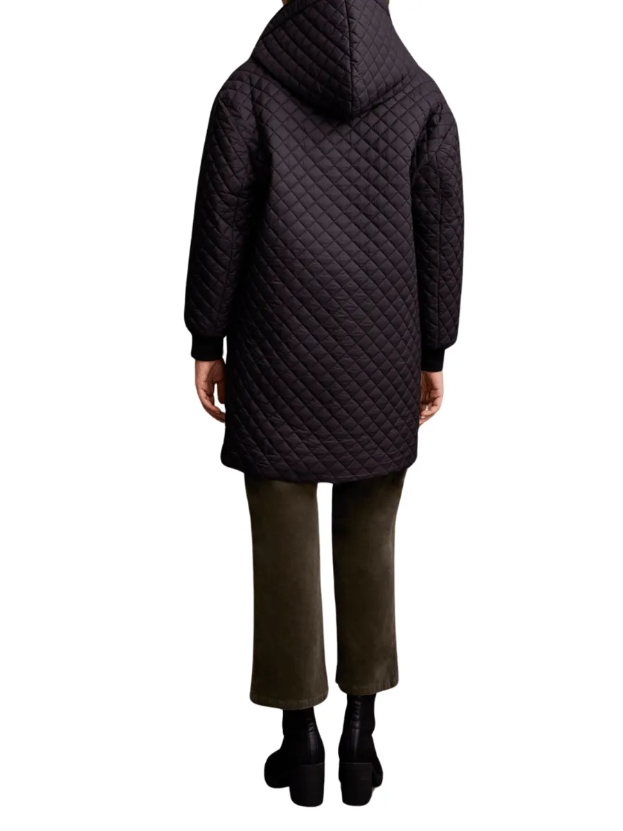 Tribal Fashion Quilted Dolman Coat Black 8002